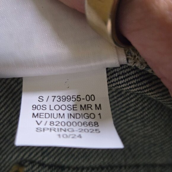 GAP 90s Loose Mid Rise 2024 Hand Painted Cuff Straight Leg Jeans Size 24/00 - Picture 6 of 6